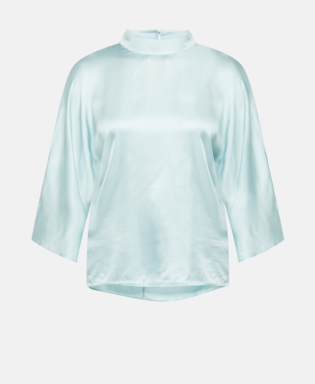 

Атласная блузка-рубашка Esprit Collection, лазурный синий