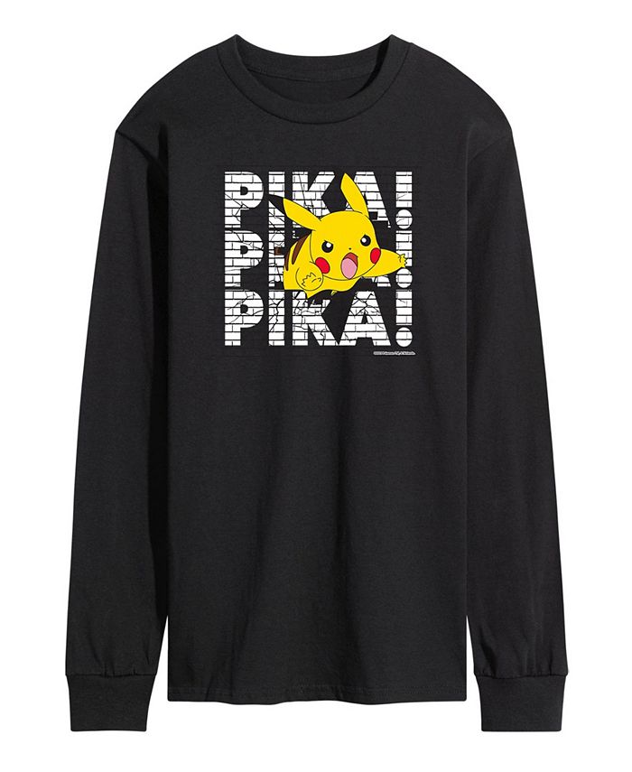 Мужская футболка с длинным рукавом Pokemon Pika Pika Pika AIRWAVES, черный набор pokemon футболка pika punk чёрная xl кружка для свч