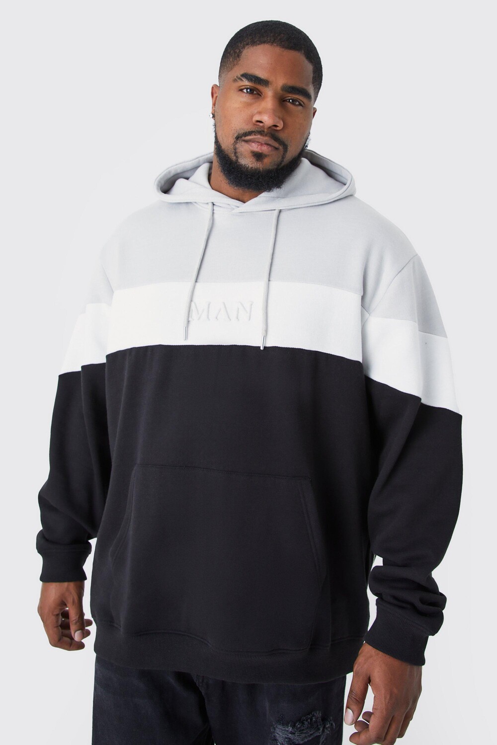 

Худи с тиснением plus roman man color block Boohoo, черный