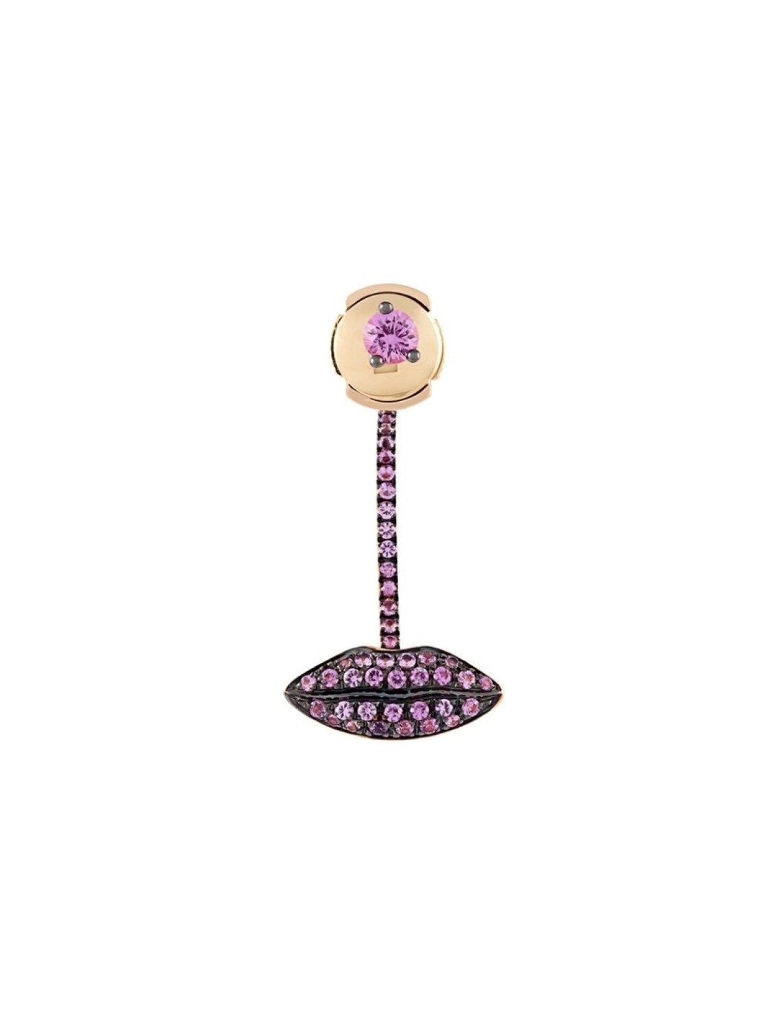 

Серьга Lips Piercing из желтого золота с сапфирами Delfina Delettrez, металлик