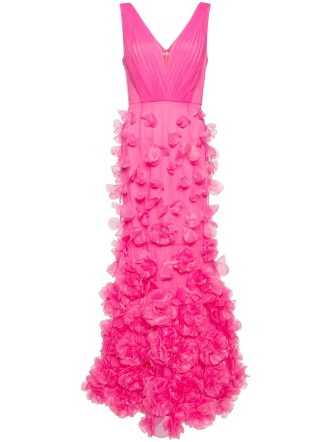 

Marchesa Notte платье из тюля с цветочной аппликацией, розовый