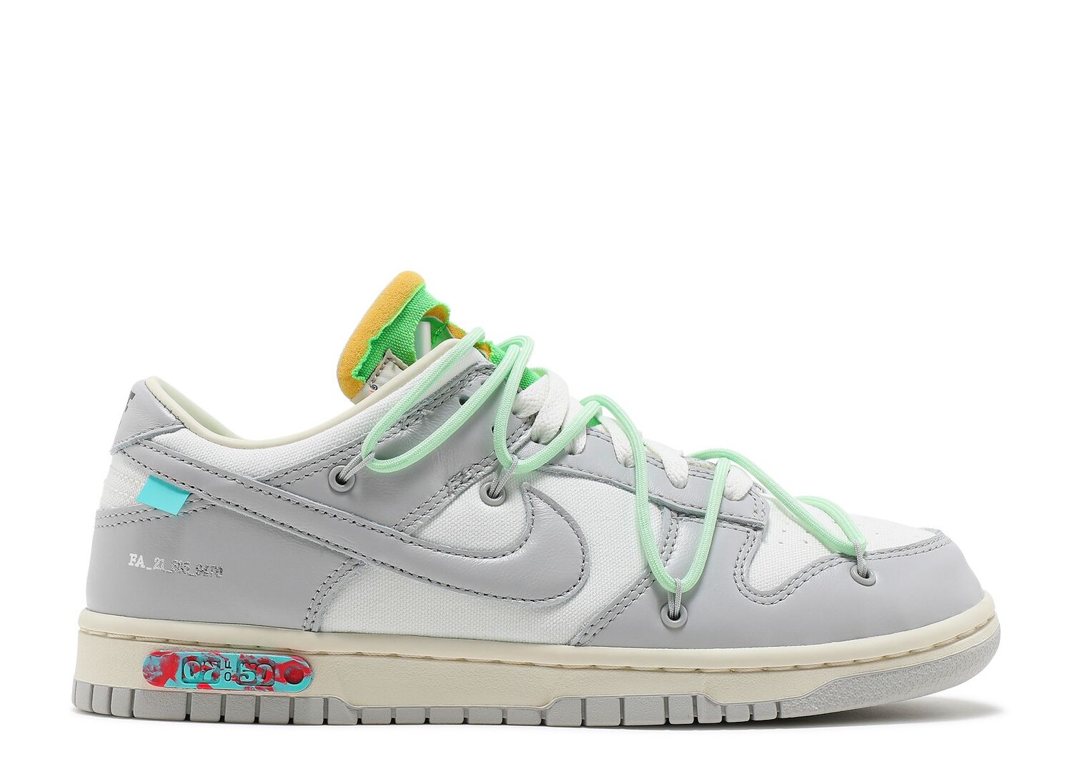 

Кроссовки Nike Off-White X Dunk Low 'Lot 07 Of 50', белый