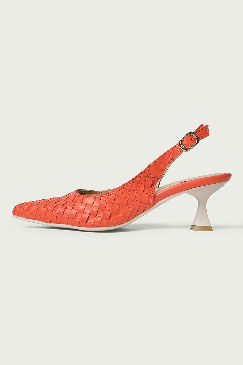 Кожаные туфли с эффектом плетения Alura, оранжевый