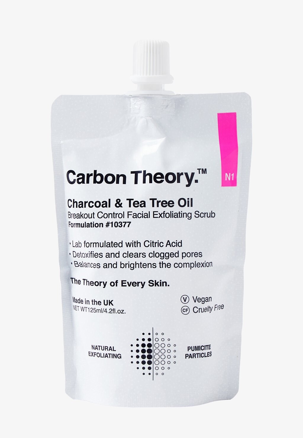 

Скраб и пилинг для лица Charcoal Scrub Tube Carbon Theory, черный