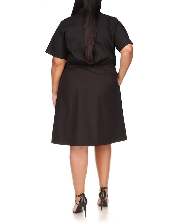 

Платье Michael Kors Plus Size Poplin Tie Front Dress, черный