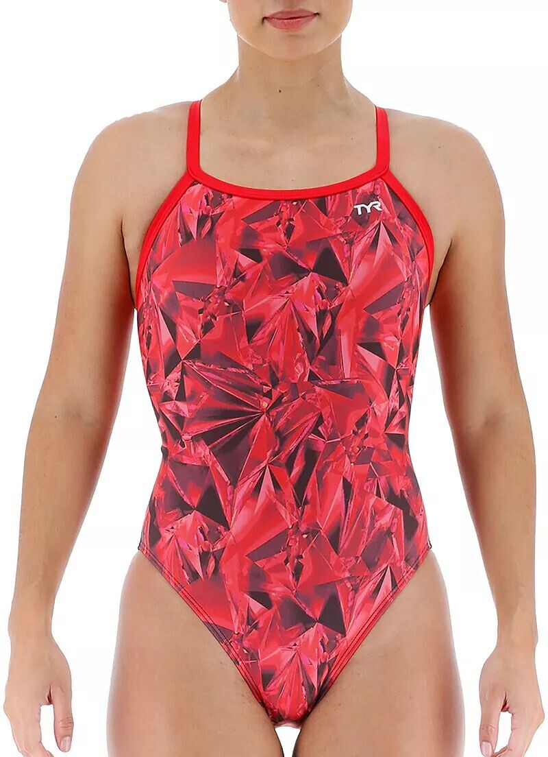 

Женский купальник Tyr DuraFast Crystalized DiamondFit, красный