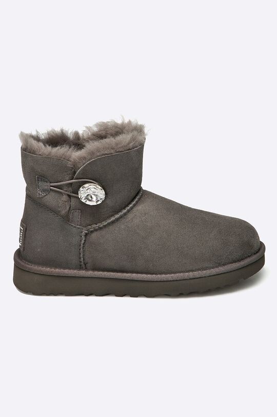 

Мини-замшевые зимние ботинки Bailey Button с блестками Ugg, серый