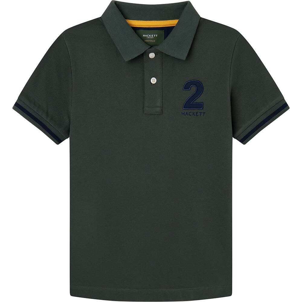 

Поло с коротким рукавом Hackett Heritage Number, зеленый