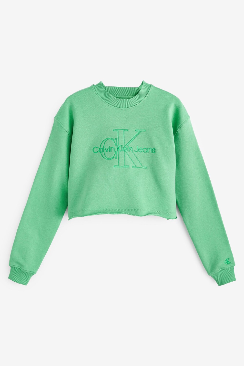 

Зеленый свитер с вышитым монологом Calvin Klein Jeans, зеленый