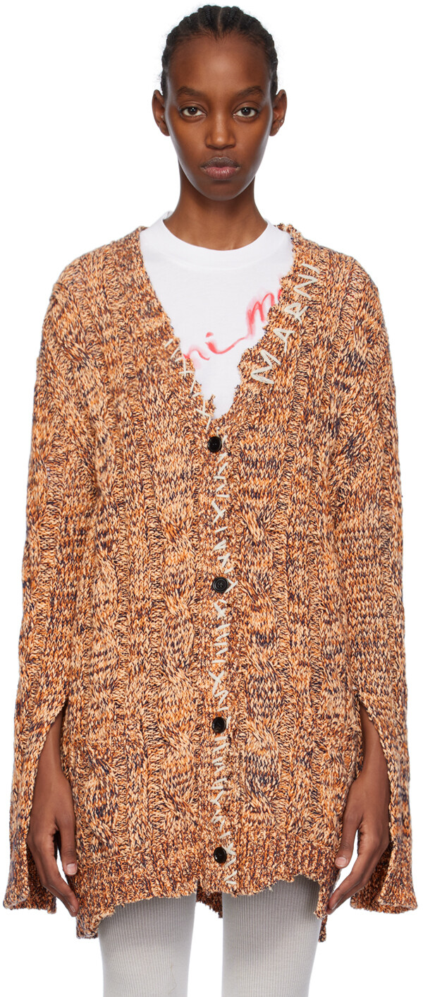 

Оранжевый рваный кардиган Marni