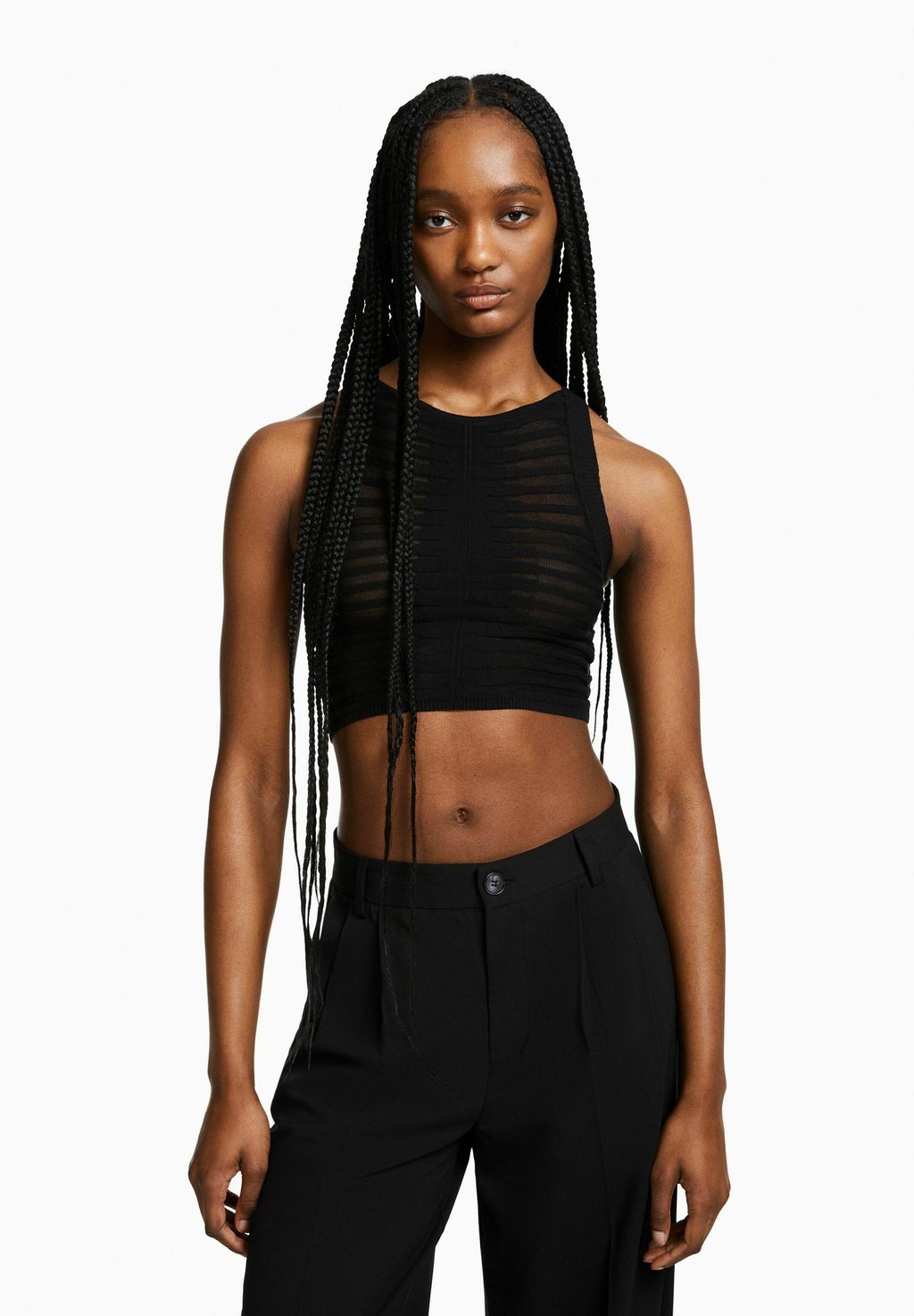 Bershka top negro sale