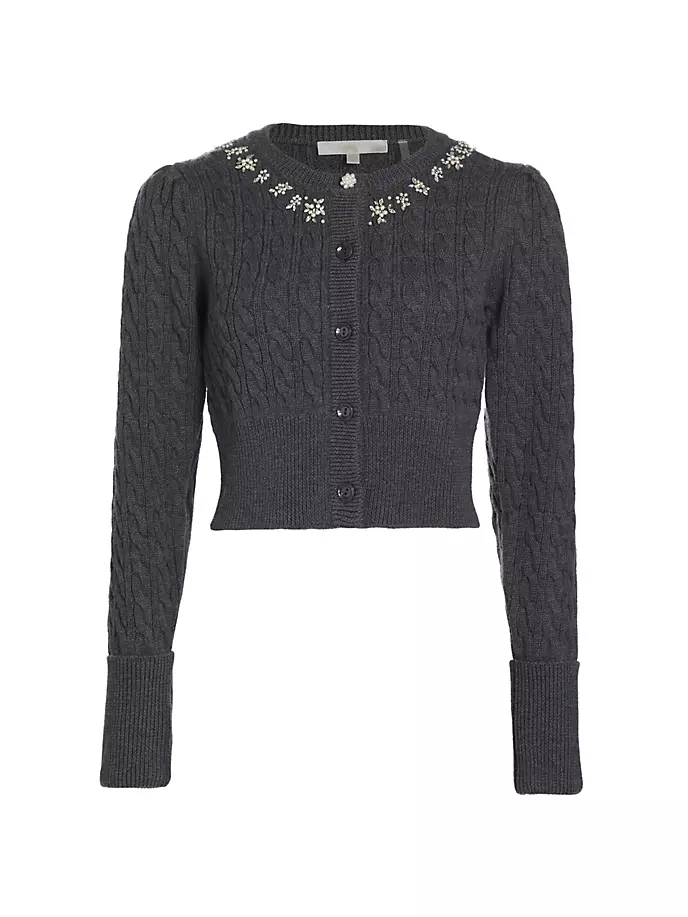 

Укороченный шерстяной кардиган Rumi Loveshackfancy, цвет charcoal