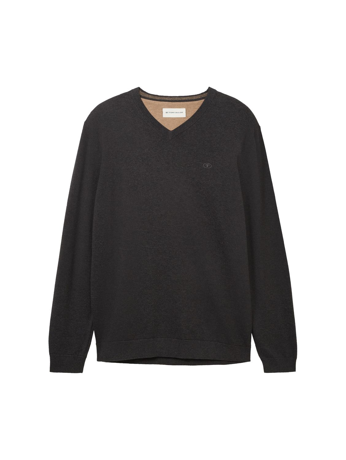 Пуловер Tom Tailor BASIC V NECK, серый цена и фото