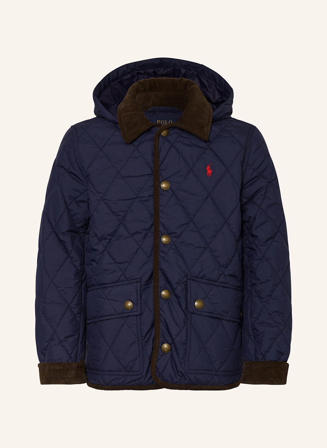 Стеганая куртка со съемным капюшоном Polo Ralph Lauren, синий