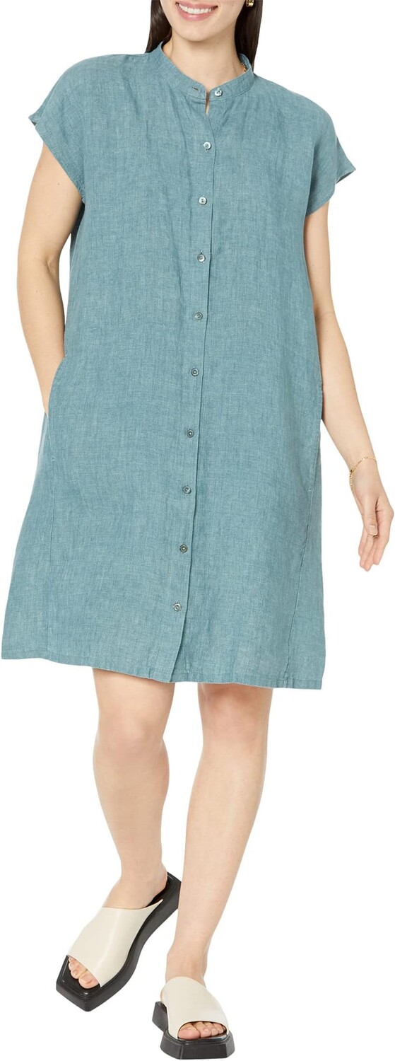 

Платье с воротником-стойкой Eileen Fisher, цвет Nile