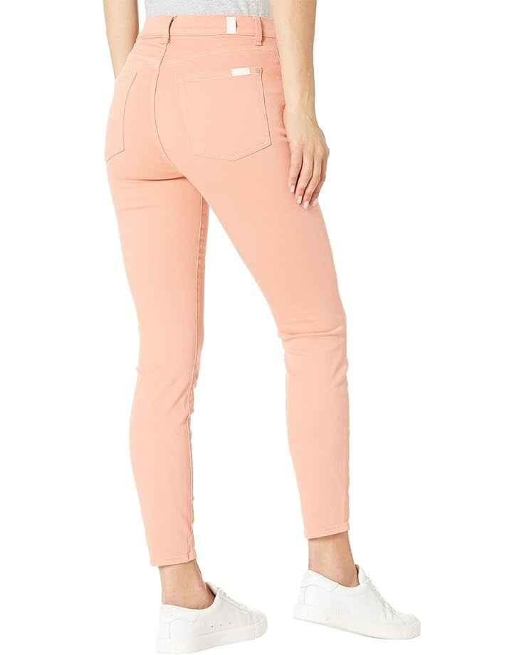 цена Джинсы 7 For All Mankind High-Waist Ankle Skinny in Rose, роза