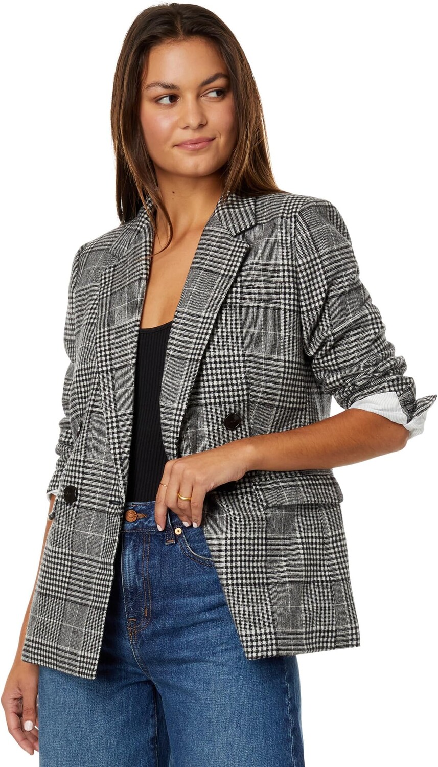 

Фиолетовый пиджак Madewell, цвет Kylan Glen Plaid