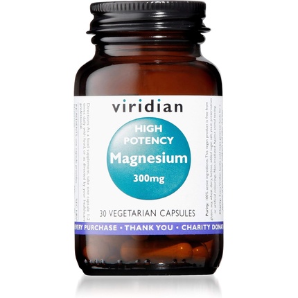 Высокоэффективный магний Viridian, 300 мг, 30 вегетарианских капсул