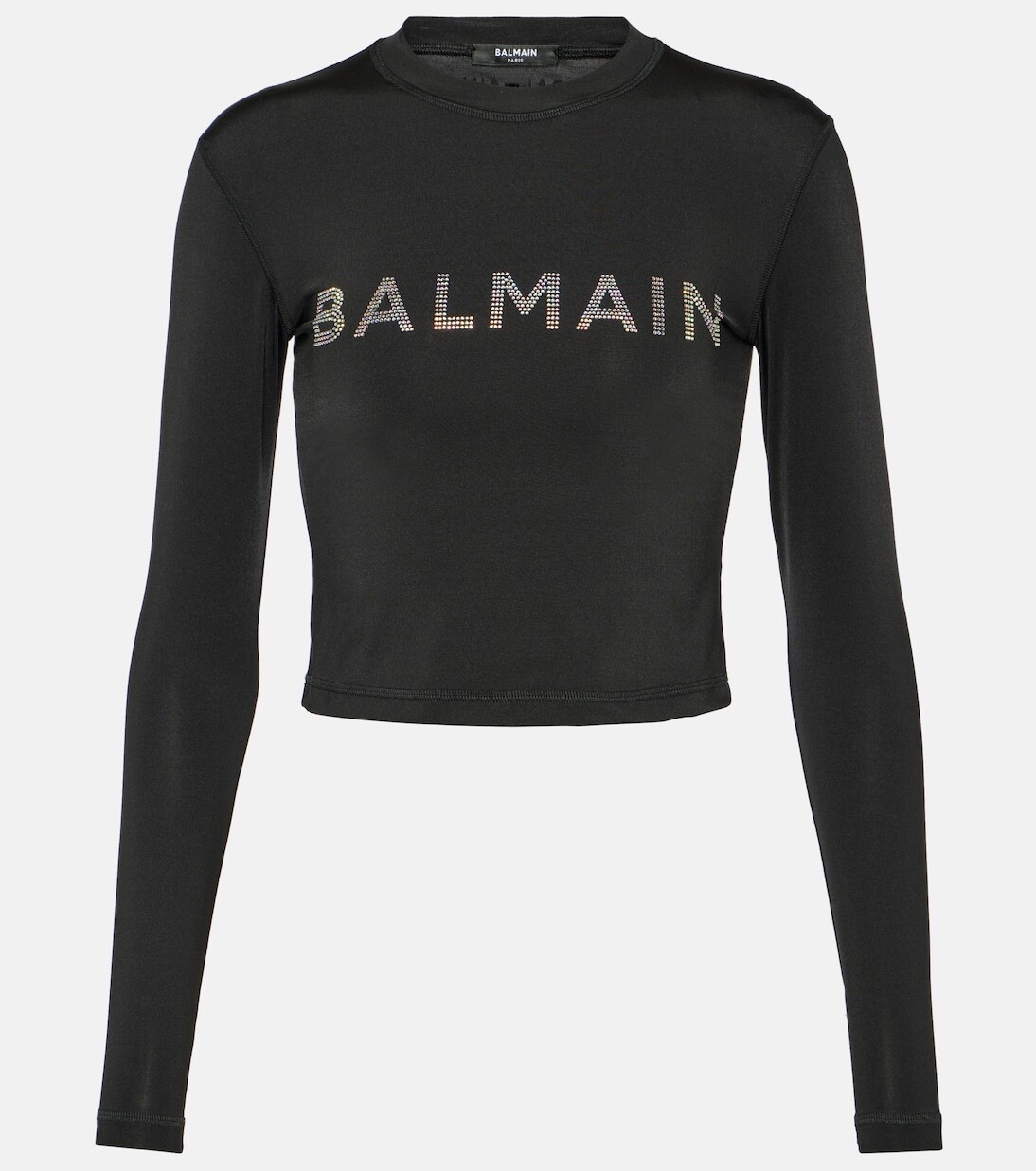 

Укороченный рашгард с декором. Balmain, черный
