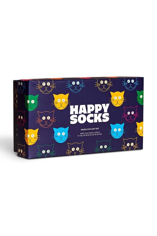 3 пары носков Happy Socks, мультиколор комплект носков uniqlo ribbed socks 3 пары белый