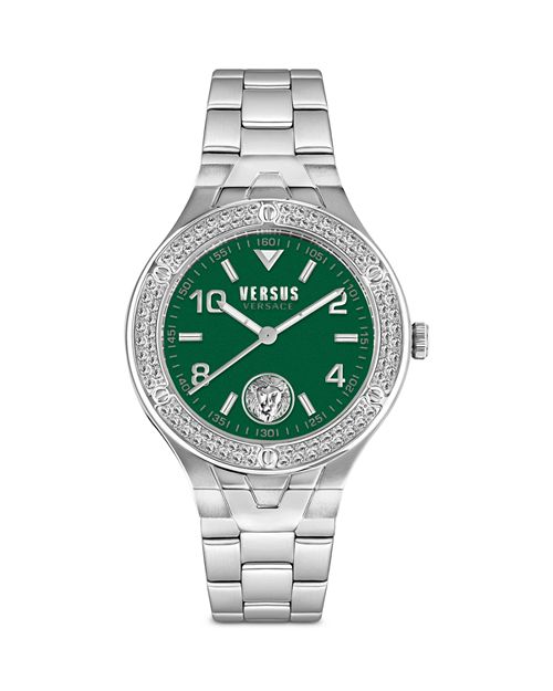 Часы Vittoria с кристаллами, 38 мм Versus Versace, цвет Green
