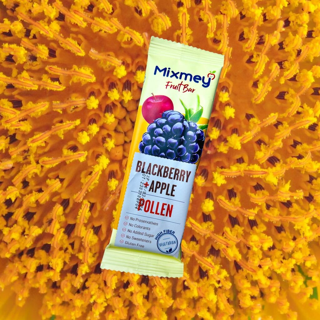

Mixmey - Фруктовый батончик с ежевикой и яблочной пыльцой (25г)