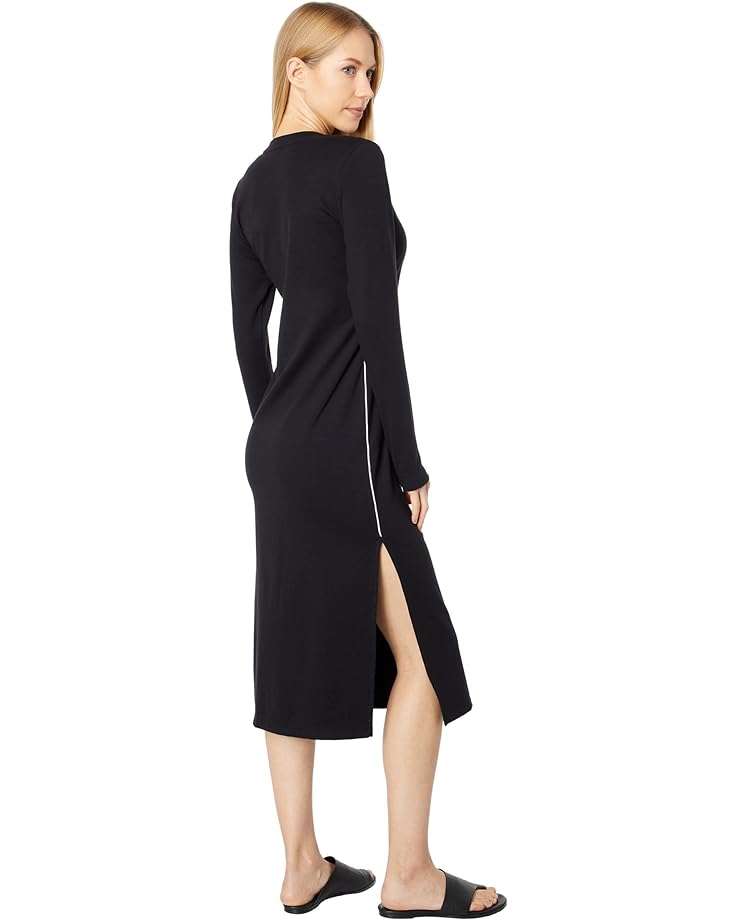 цена Платье SUNDRY Long Sleeve Midi Dress with Piping, черный