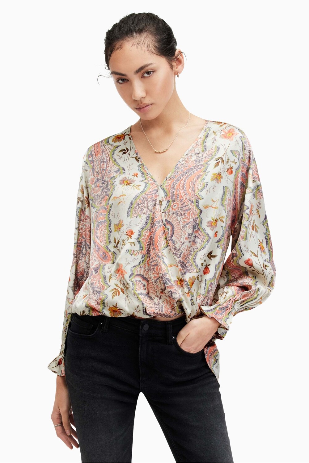

Топ Allsaints с каскадом Penny All Saints, зеленый