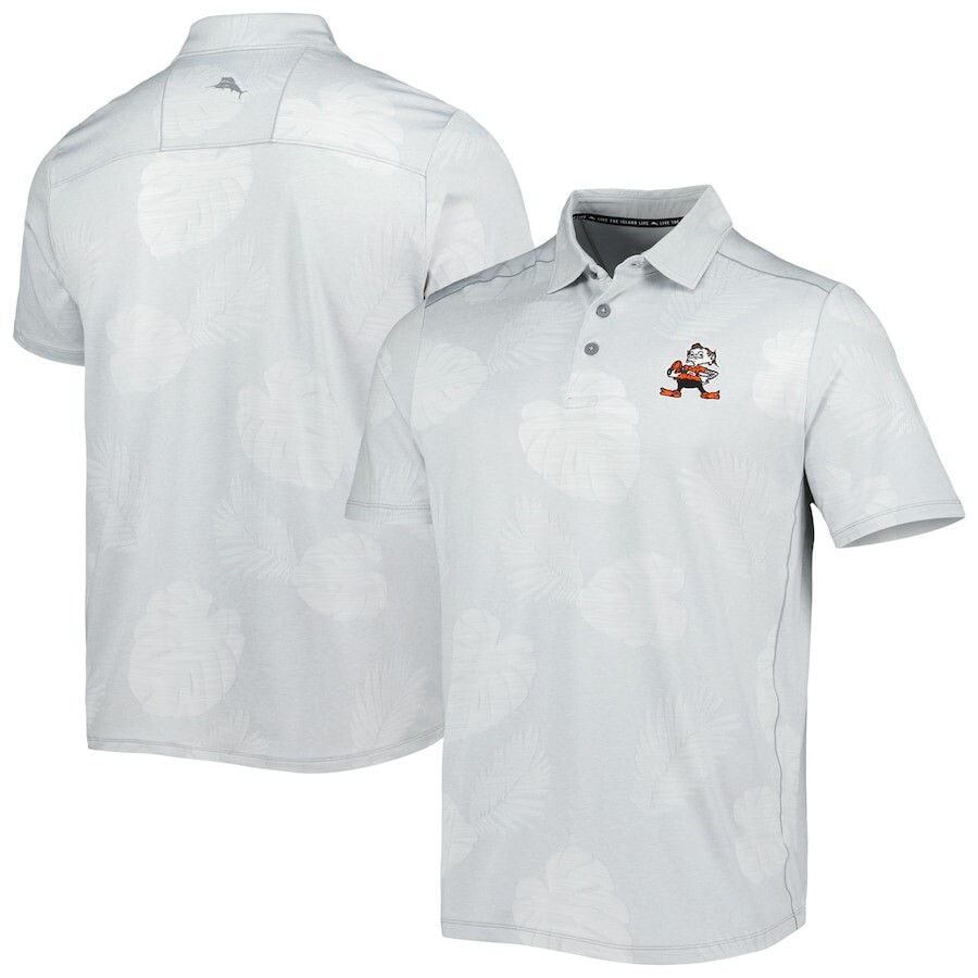 

Поло с коротким рукавом Tommy Bahama Cleveland Browns, серый