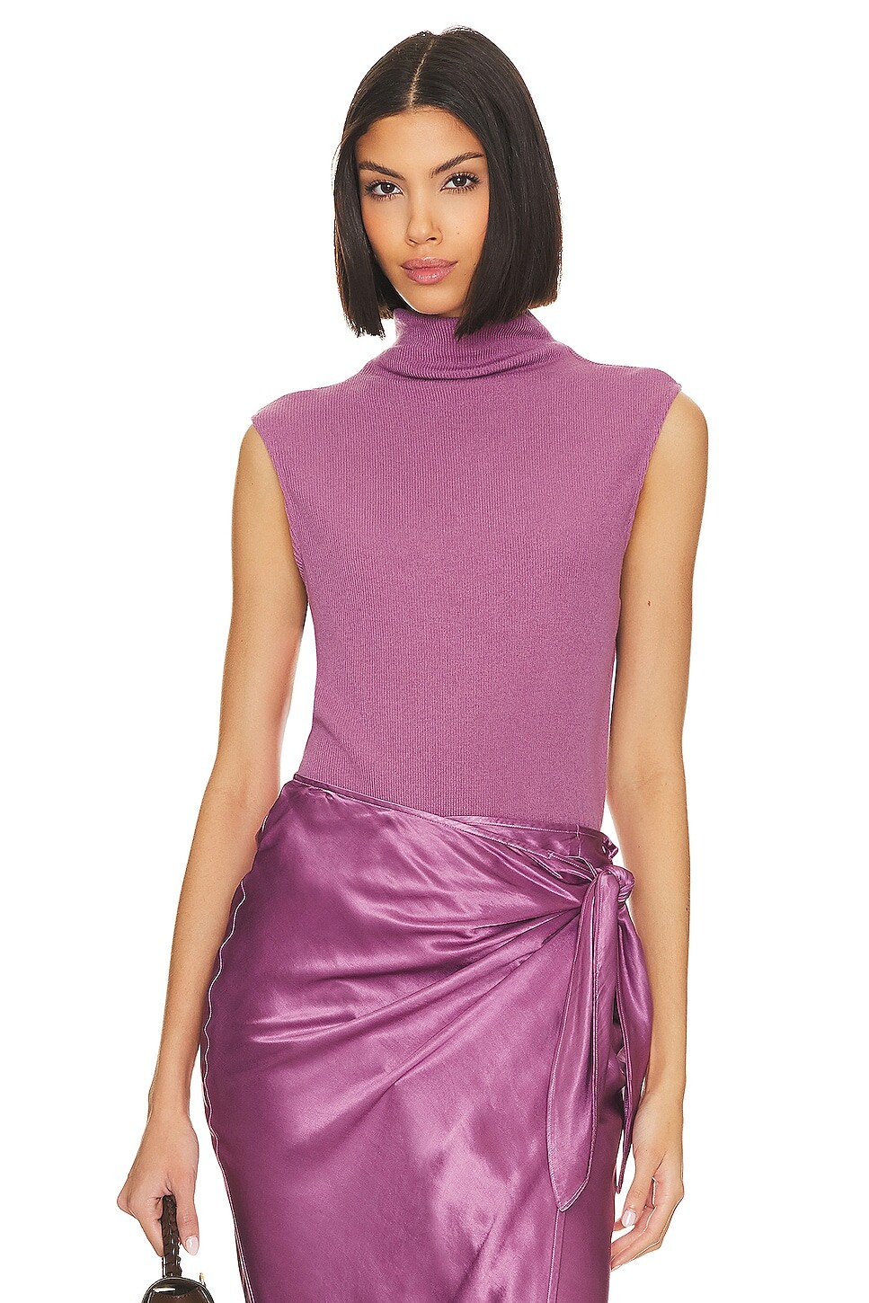 

Топ Enza Costa Sleeveless Knit Turtleneck, цвет Rose Mauve