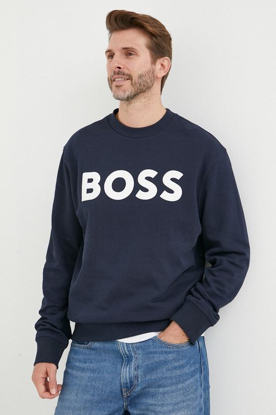 

Толстовка из хлопка BOSS BOSS ORANGE Boss Orange, темно-синий