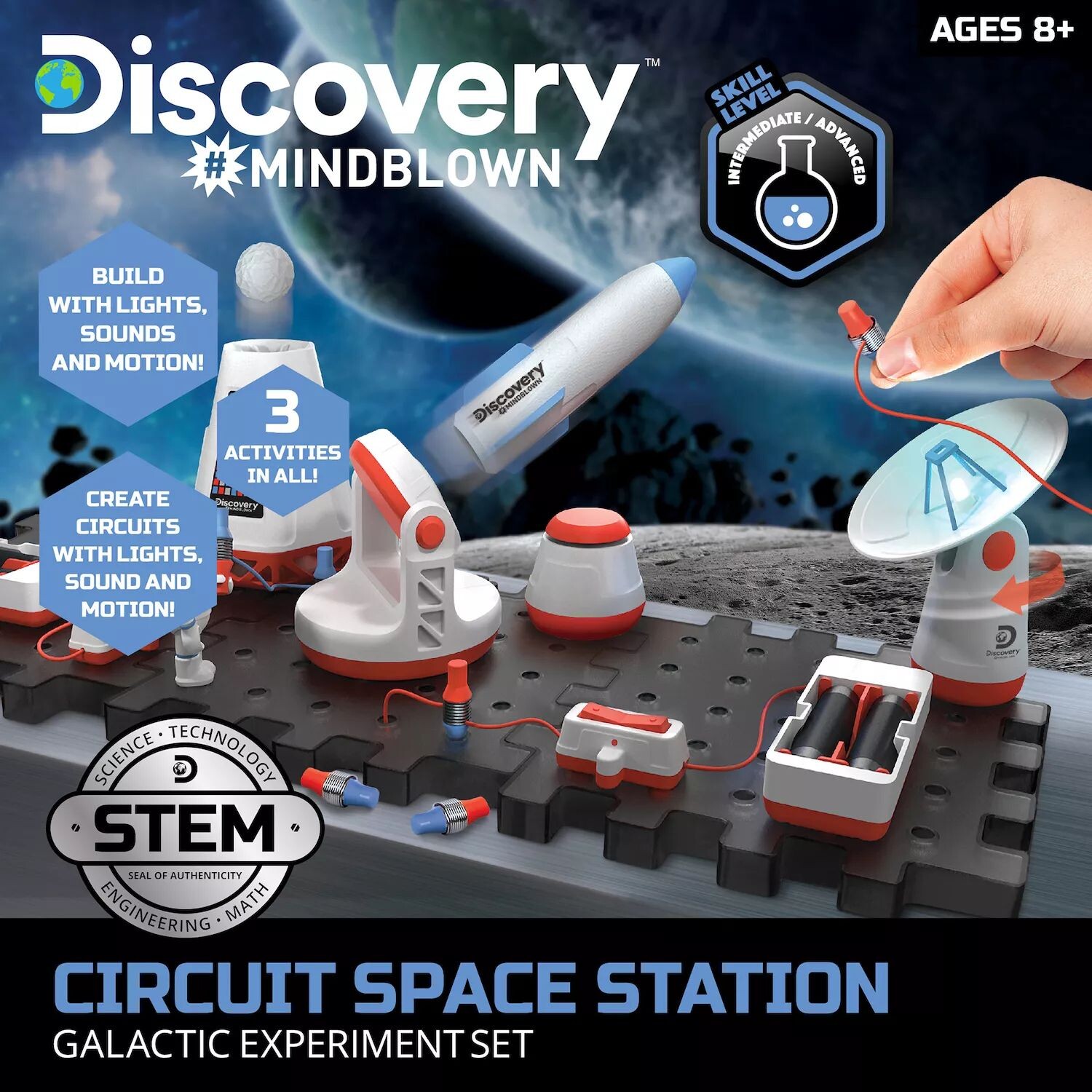 

Discovery #Mindblown Circuit Набор галактических экспериментов «Космическая станция» Набор инженерных игрушек «Сделай сам» Discovery Mindblown