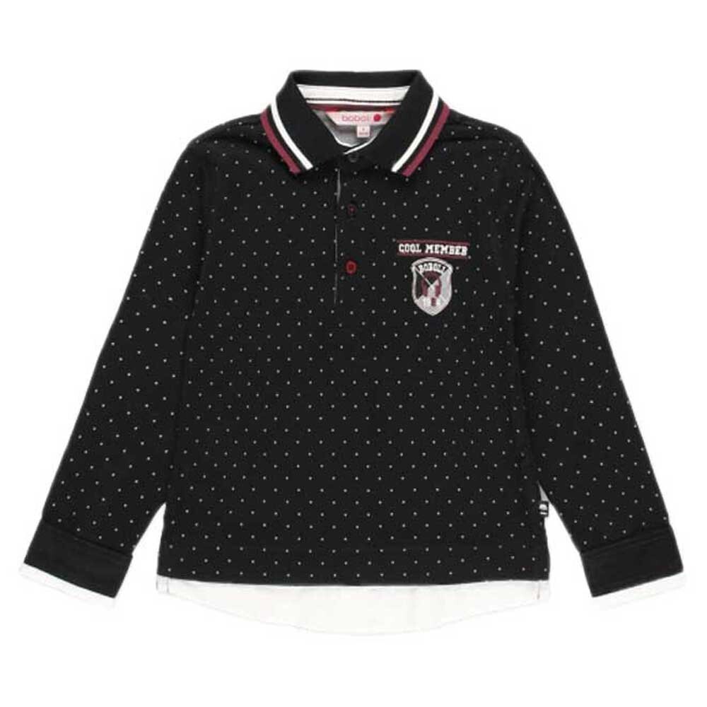 

Рубашка поло с длинным рукавом Boboli Knit Combined, черный