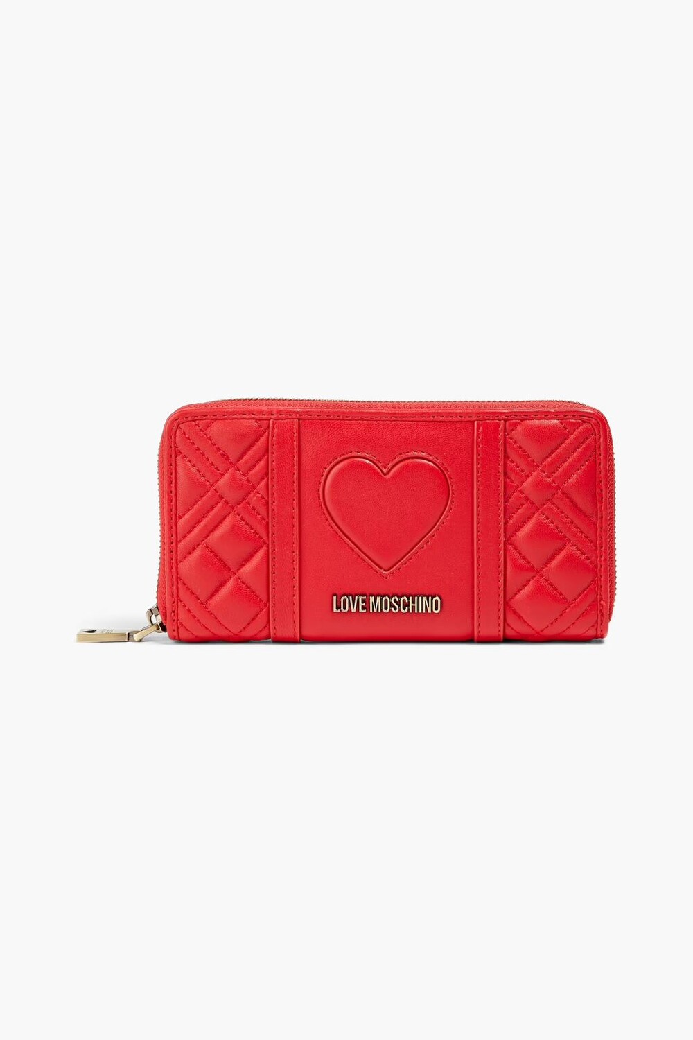 

Стеганый кожаный кошелек Love Moschino, красный