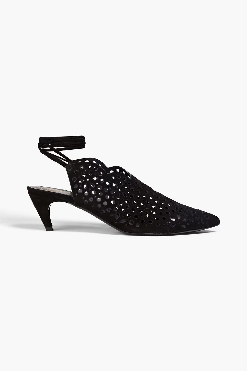 

Замшевые туфли с лазерной резкой Roger Vivier, черный
