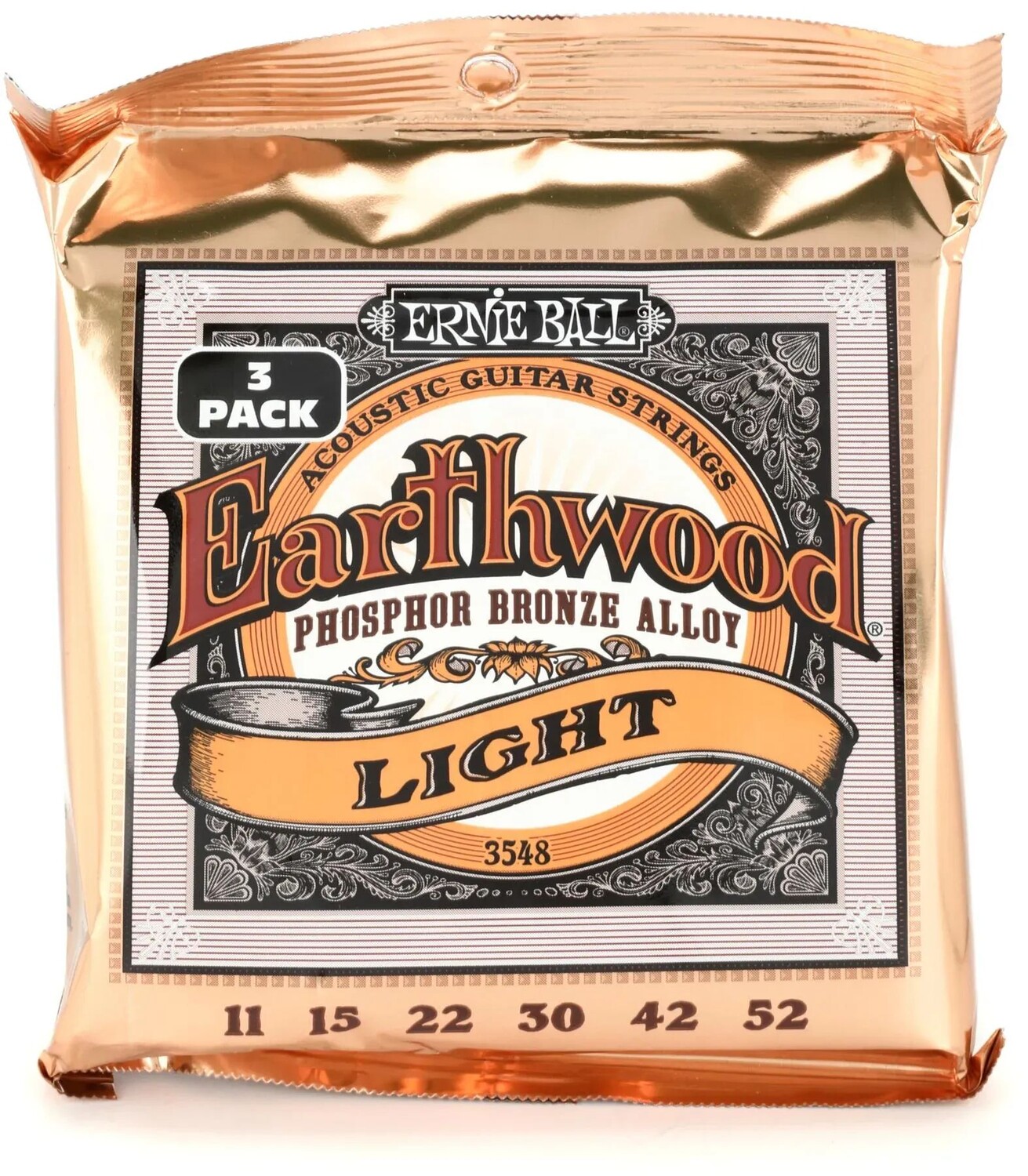 

Струны для акустической гитары Ernie Ball 3548 Earthwood Phosphor Bronze — .011-.052 Light Factory (3 шт.)