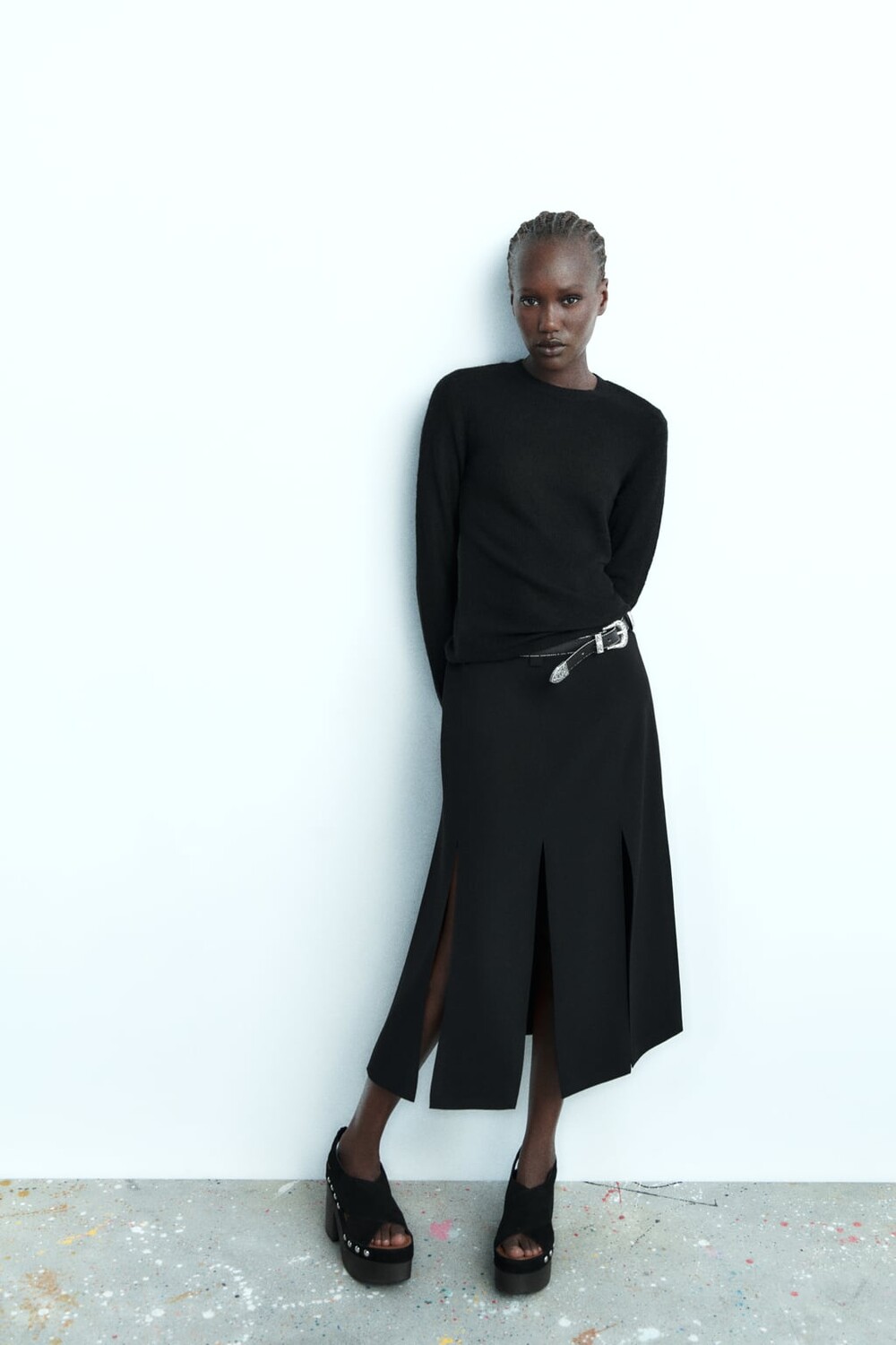 

Свитер из смеси шерсти и альпаки ZARA, черный