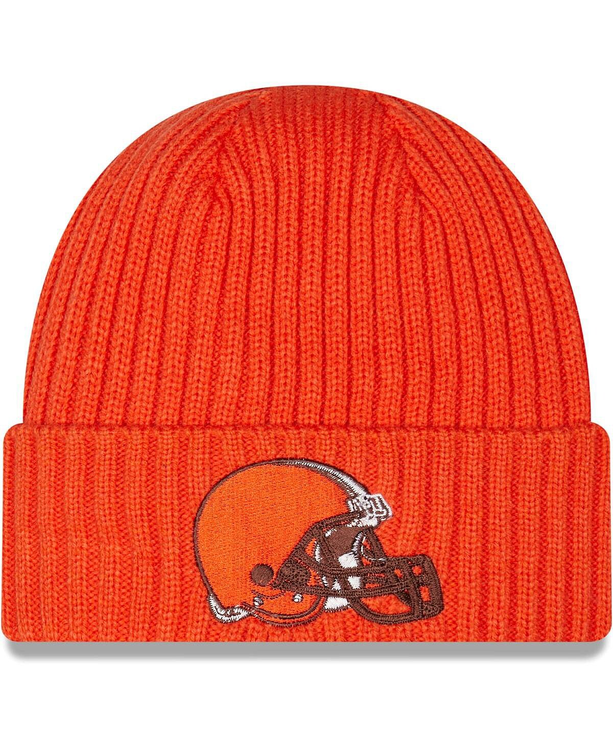 

Мужская оранжевая классическая вязаная шапка с манжетами Cleveland Browns Core New Era