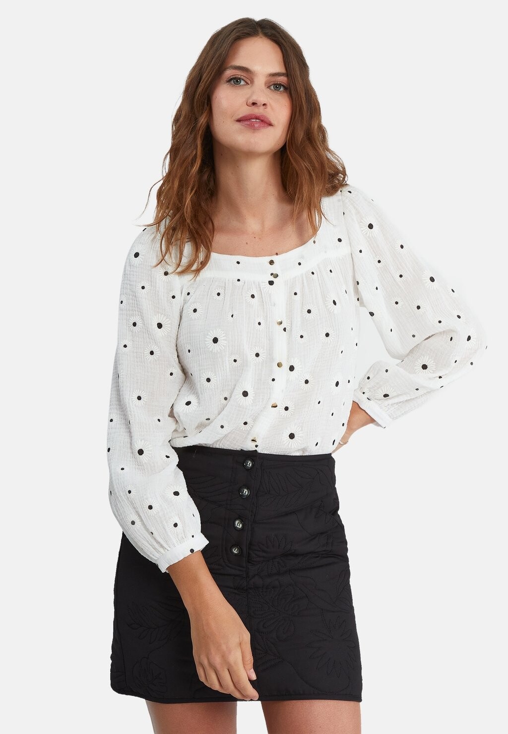 

Юбка А-силуэта WITH VEGETAL DESIGN I.Code by IKKS, цвет black grey