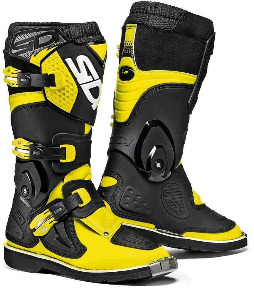 Детские ботинки для мотокросса Flame Sidi, черный желтый вставки для подошвы vortice racing srs sidi