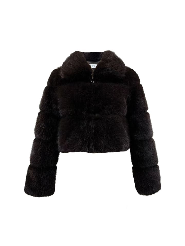 

Куртка GINI LONDON Gini Panel Faux Fur Cropped, коричневый