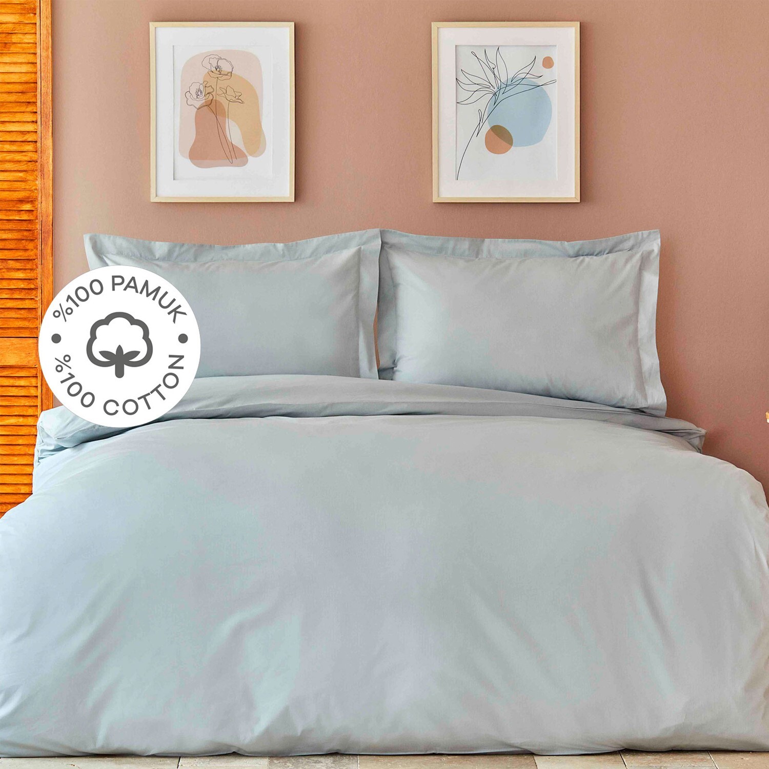 

Karaca Home Back To Basic Синий Комплект постельного белья из 100 % хлопка