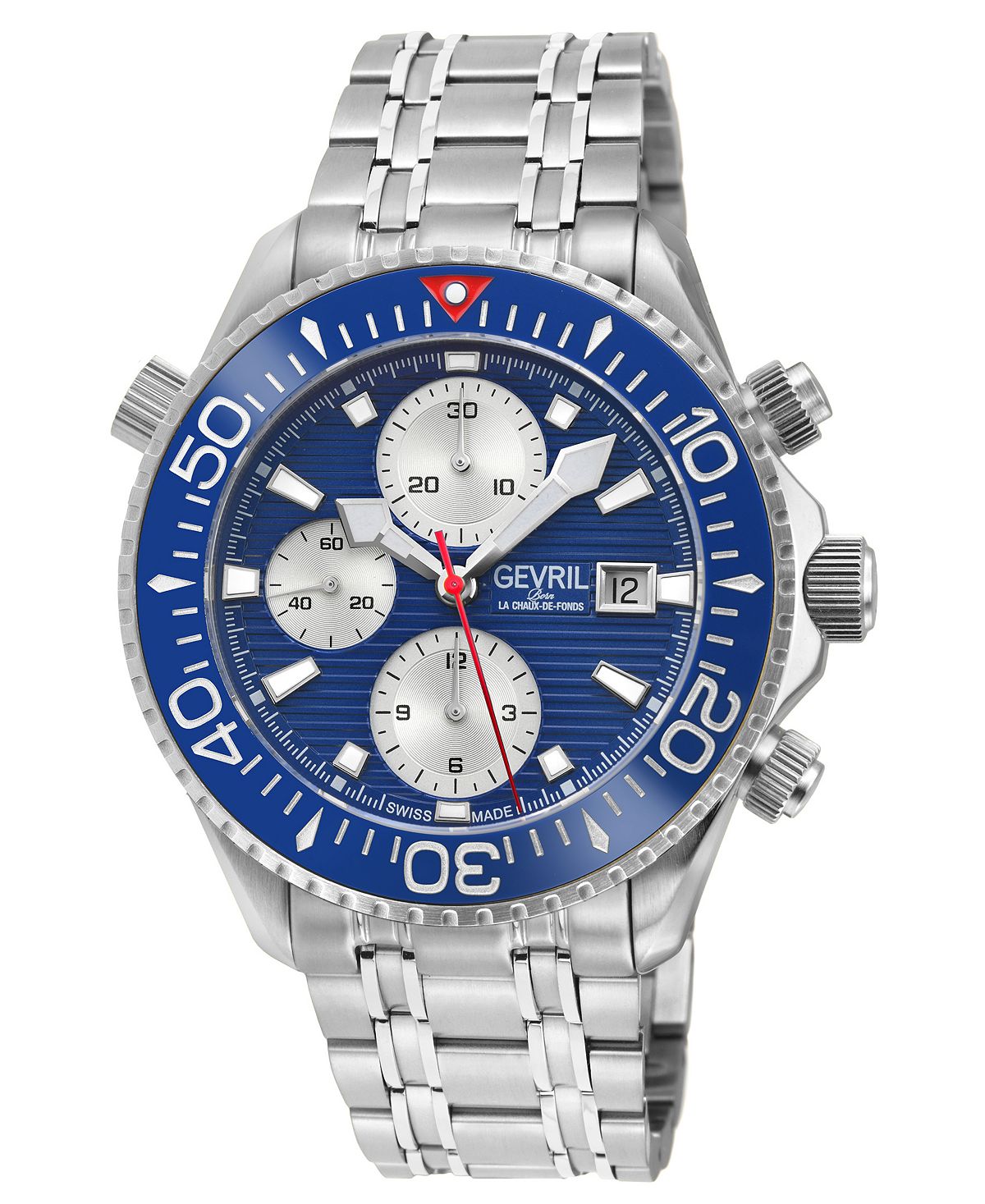 цена Мужские швейцарские автоматические часы Hudson Yards серебристого цвета с браслетом из нержавеющей стали, 43 мм Gevril