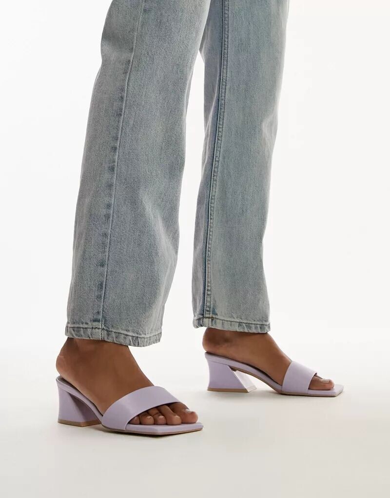 

Лавандовые босоножки на среднем квадратном каблуке Topshop Andy