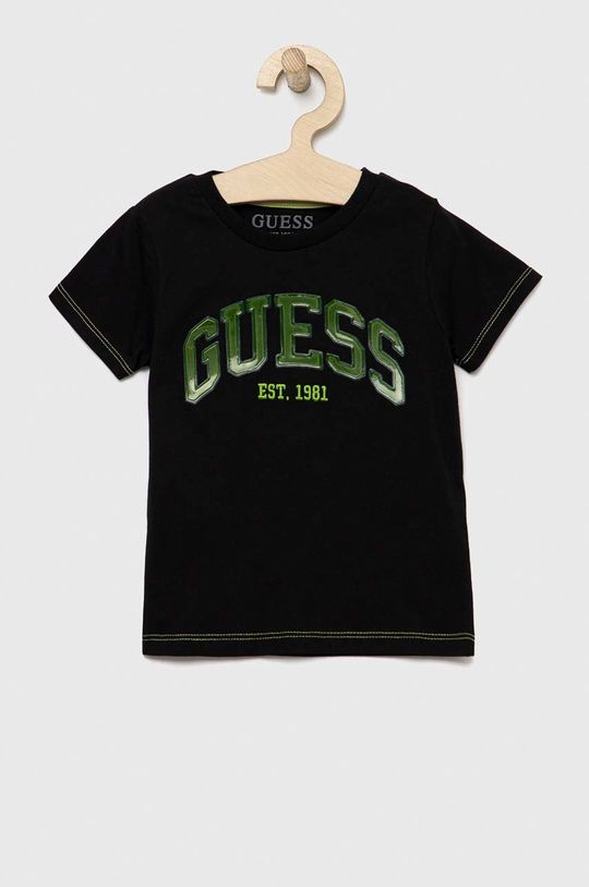 

Хлопковая футболка для детей Guess, черный