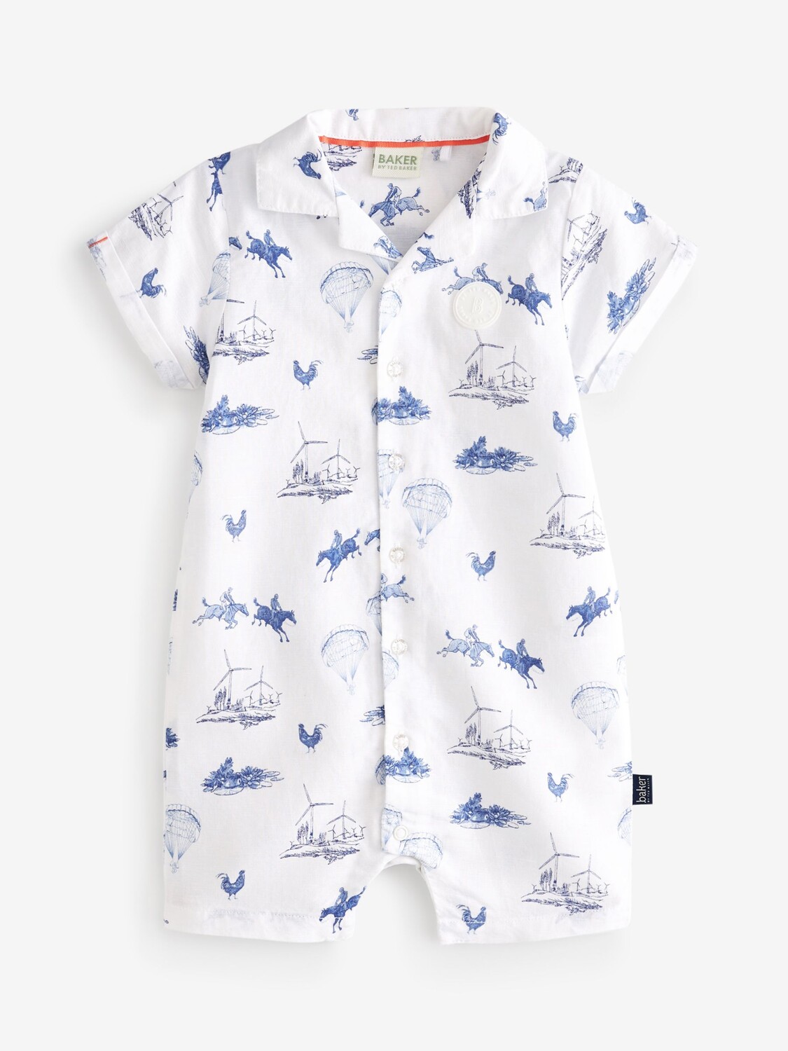 

Комплект из комбинезона и шляпы в стиле рубашки Ted Baker Baby Titus, белый/разноцветный