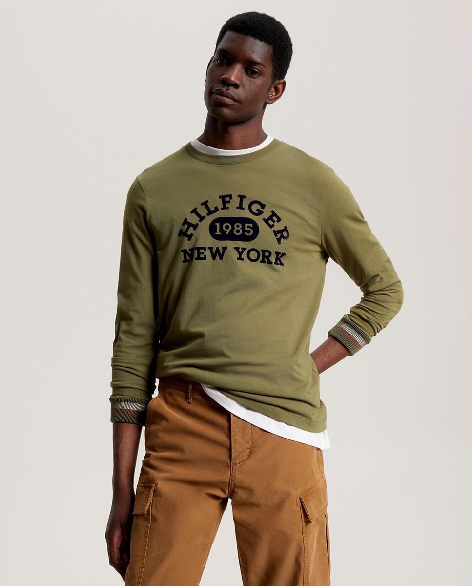

Мужская футболка с длинными рукавами Tommy Hilfiger, зеленый