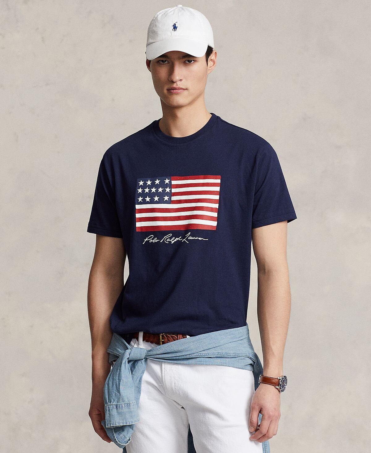 

Мужская трикотажная футболка классического кроя с флагом Polo Ralph Lauren