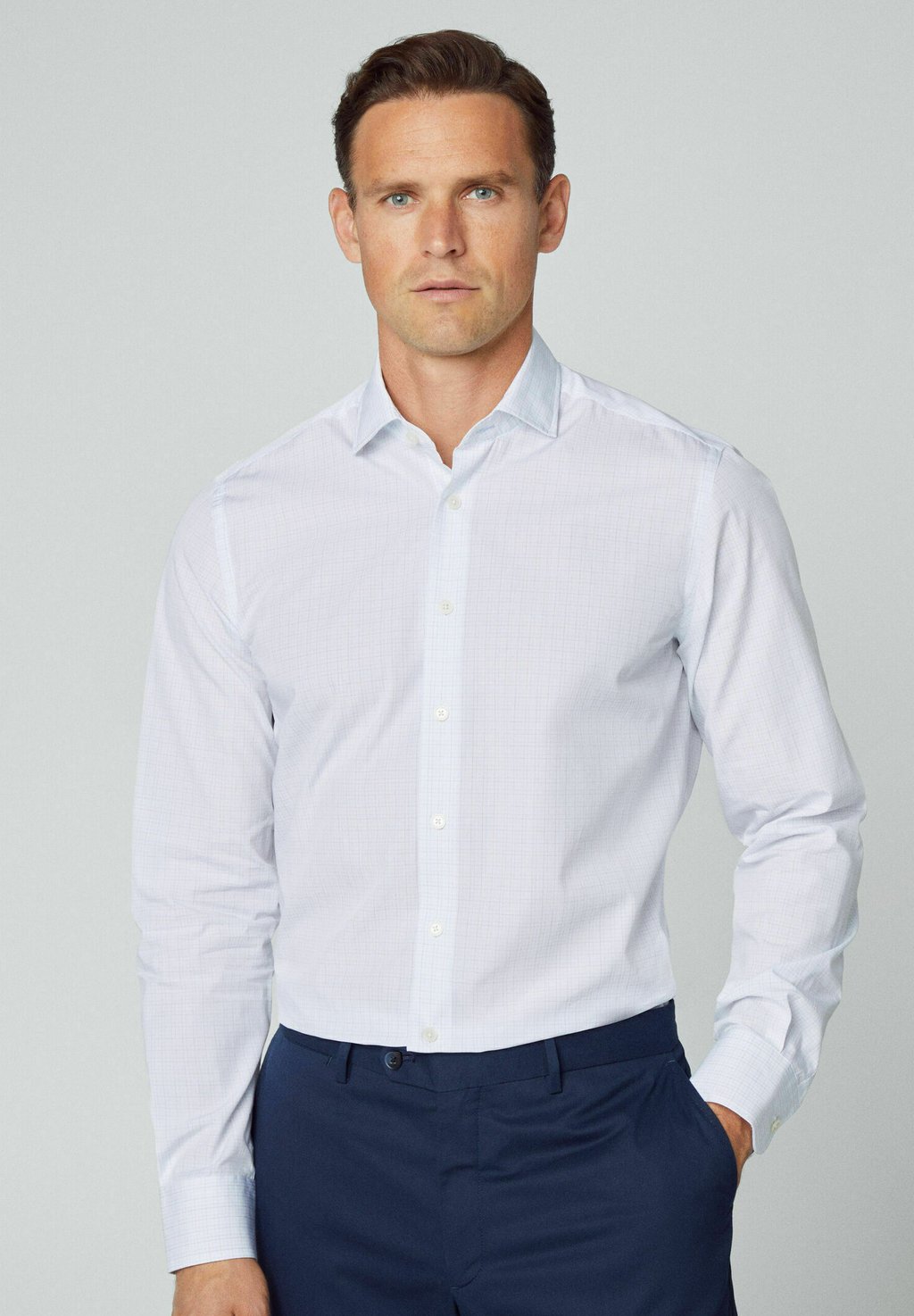 

Рубашка City Tattersall Hackett London, цвет white/blue