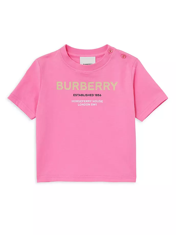 

Футболка с логотипом Cedar для маленьких девочек и маленьких девочек Burberry, цвет bubblegum